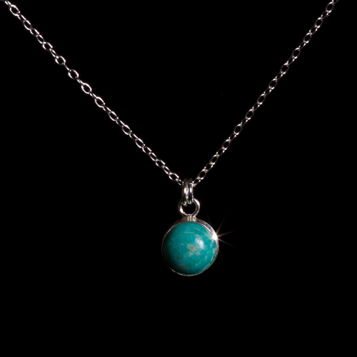 Amazonite pendant on silver chain